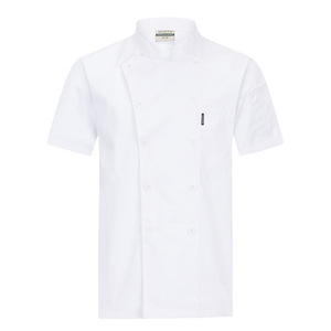 Nouveaux vêtements <span class=keywords><strong>de</strong></span> <span class=keywords><strong>travail</strong></span> du chef Manteau d'hôtel à manches courtes pour hommes Veste <span class=keywords><strong>de</strong></span> chef Uniforme <span class=keywords><strong>de</strong></span> cuisine après dîner pour femmes Logo personnalisé - Product Image 2