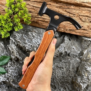 Martillo Multiherramienta de Supervivencia 14 en 1, Martillo Táctico para Acampar al Aire Libre con Mango de Madera y Bolsa de Nailon, Grado Industrial OEM - Product Image 3