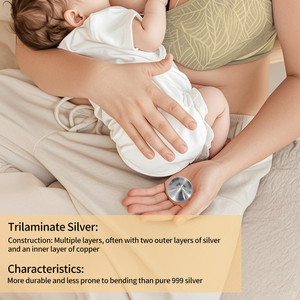 Protectores de Pezones de Maternidad de Plata y Cobre Trilaminados de 5.5*1.8CM, Talla XL, para Proteger y Calmar a los Recién Nacidos Durante la Lactancia - Product Image 4