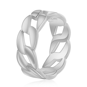 Bague chaîne cubaine tressée en acier inoxydable 8MM, bijou unisexe tendance, cadeau - Product Image 4