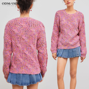 Suéter de Mujer de Mohair con Estampado Floral, Elegante, Vintage, de Invierno, Personalizable por el Fabricante, Tejido Suave - Product Image 2