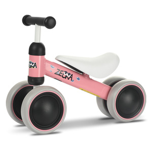 Chilly Kids Four Wheel Balance Bike 12 Inch Adjustable Seat For Toddlers 1-3 Years Metal <b>Frame</b> Plastic Rim Yellow - Product Image 4