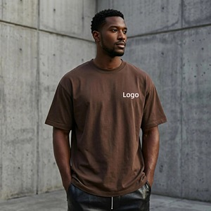 Fabricant de vêtements pour hommes sur mesure OEM, usine de confection de vêtements de haute qualité, t-shirt ample en coton peigné 250 g/m², grandes tailles - Product Image 1