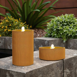 Table à eau ronde extérieure <span class=keywords><strong>en</strong></span> acier corten Surface antirouille Fontaine <span class=keywords><strong>de</strong></span> <span class=keywords><strong>jardin</strong></span> avec cascade Étang Fontaine à eau - Product Image 3