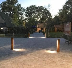 Lampadaire LED d'extérieur en acier Corten résistant aux intempéries, style Art Déco, pour allée de jardin, sculpture lumineuse décorative - Product Image 2
