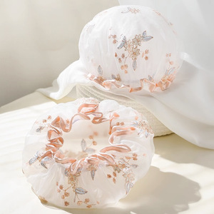 Zenidoo Bonnet de Douche de Luxe Double Couche Épais en Matériau PEVR Imperméable Brodé à la Main, Masque Capillaire pour Adultes, Usage Domestique - Product Image 5