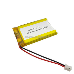 แบตเตอรี่ลิเธียมไอออน<span class=keywords><strong>063450</strong></span>ลิเธียมไอออน3.7V 1000mAh 603450 mAh 3.7V 603450 2PIN 1100mAh 3.7V 4.07wh - Product Image 3