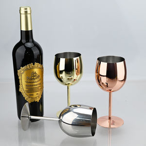 Verre à vin rouge de luxe en acier inoxydable incassable plaqué or cuivre coloré personnalisé de 12 oz pour mariage et fête - Product Image 4