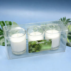 LITBRIGHT Bougies de manifestation, de vœux et <span class=keywords><strong>d</strong></span>'<span class=keywords><strong>intention</strong></span> en cire de soja et de paraffine végétale en vrac, blanches, rituelles, de prière, votives, dans un bocal en verre - Product Image 2