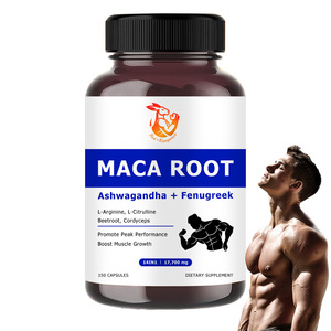 Capsules de Maca et Ashwagandha OEM ODM avec extrait de Maca bio – Complément Ashwagandha pour favoriser la croissance et la force musculaires - Product Image 1