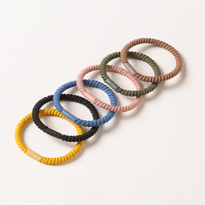 Gros version coréenne basique simple couleur bonbon cheveux <span class=keywords><strong>cercle</strong></span> fil haute élastique douce fille cheveux accessoires cheveux cravate - Product Image 2