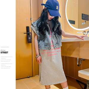 Robe T-shirt d'été pour filles KS0593 avec imprimé tendance, modèle long pour adolescentes - Product Image 6