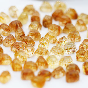 Cabochon lâche en quartz rutile naturel-Forme irrégulière 4X5.2, semi-fini pour incrustation, pierre d'accent d'accessoire - Product Image 2