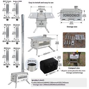 موقد محمول من الفولاذ المقاوم للصدأ قابل للطي للتخييم في الهواء الطلق عبر الحدود حصري للحطب والشاي والغلي والتدفئة في المطبخ - Product Image 4