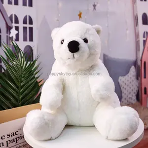 仿真北极熊毛绒玩具公仔安抚白熊公仔动物园礼品装饰批发毛绒动物