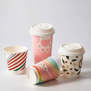 แก้วกาแฟแบบใช้แล้วทิ้ง ย่อยสลายได้ รีไซเคิลได้ ผนังสองชั้น ผลิตจากกระดาษคราฟท์หนา พร้อมฝาปิดสำหรับเครื่องดื่มร้อน/เย็น แบบนำกลับบ้าน - Product Image 3