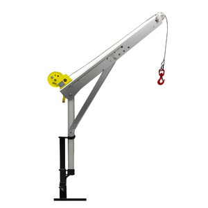 Mini camionnette à bras pliant CE 360 rotation 400-800kg grue à flèche télescopique bateau toit balcon entrepôt utilisé - Product Image 1