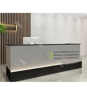 Logo Kassier Teller Tafel Winkel Display Meubels Mobiele Winkel Teller Moderne Winkel Kassa Tellers Voor Restaurant Salon