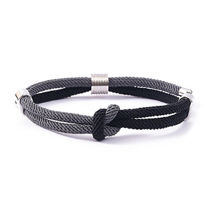 Wholesale Adjustable Woven <b>Rope</b> <b>Chain</b> Friendship Bracelets Simple Hand Knitted Jewelry Gift for Men and Women Trendy Style - Product Image 4