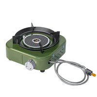 Réchaud à gaz butane haute performance, brûleur unique, adaptateur de tuyau, réchaud double combustible, réchaud de camping portable pour la cuisson
