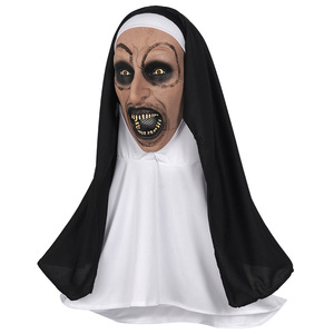Masque en latex d'horreur, visage de nonne silencieuse, costume d'Halloween, coiffe effrayante, fête costumée, personnalisable - Product Image 2