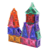 Wellbbplay 60pcs Set Kotak Besi Travel untuk Mini 3.75cm Ubin Magnetik Warna-warni Blok Bangunan-Model Mainan Konstruksi Terkenal