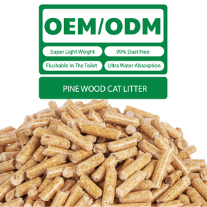 Litière en bois de pin biodégradable en forme de bande pour le contrôle des odeurs de chat, paquet de 15 kg - Product Image 1