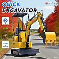 Mini-excavatrice de 1,2 tonne, moteur personnalisable avec fonction de bras oscillant, application domestique et agricole, livraison gratuite