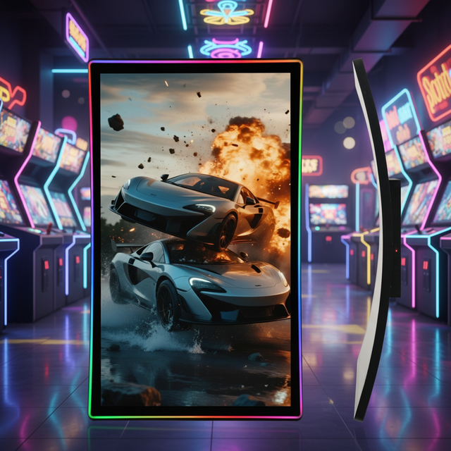 55-Inch C-Curved 4K UHD IPS LCD Gaming Monitor R1500 VGA Interface 60HZ Capacitive Touch Wide Screen for Arcade Game Cabinet