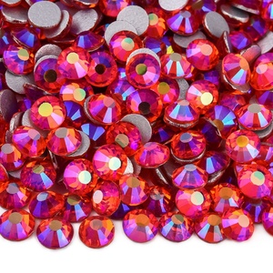 OLeeya Strass en verre en gros, Cristal AB à dos plat, Non thermocollant, Pierre diamantée scintillante pour vêtements et nail art - Product Image 2