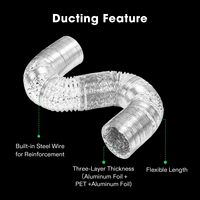 Tube de ventilation flexible en aluminium pour conduit de 4 à 12 pouces, idéal pour serre de jardin et sèche-linge, facile à assembler