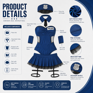 <span class=keywords><strong>Costume</strong></span> da Agente di Sicurezza per Donna, Travestimento Anime per Halloween - Lingerie Sexy <span class=keywords><strong>in</strong></span> Poliestere - Product Image 2