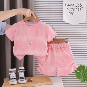 <span class=keywords><strong>ชุด</strong></span>สองชิ้นแขนสั้นลายมัด<span class=keywords><strong>ย้อม</strong></span>ประดับด้วยเพชรเทียมสำหรับเด็กวัยหัดเดินเด็กผู้หญิง<span class=keywords><strong>ชุด</strong></span>ลำลองฤดูร้อน - Product Image 2