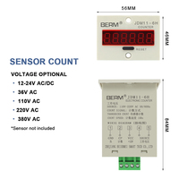 Compteur électronique haute précision 6 chiffres BERM JDM11-6H 110-220V AC 10x/s avec mémoire de coupure de courant, affichage LED, capteur de comptage, en plastique