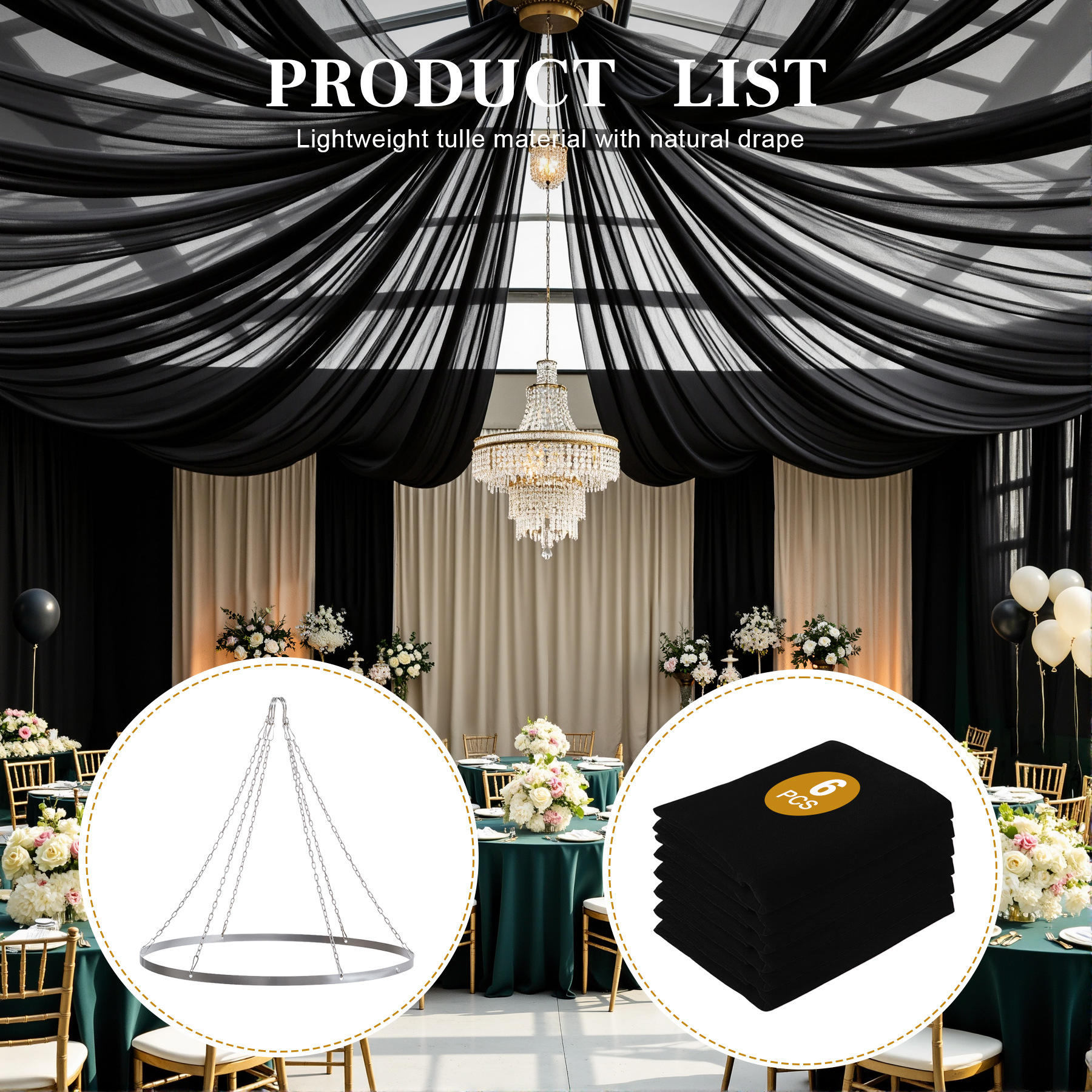 Black (6 Panels+1 Ring)