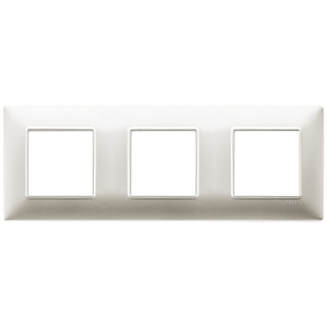 Vimar 3 Gang Wall <b>Switch</b> Plate Matt Nickel Finish 27mm Length - Product Image 1
