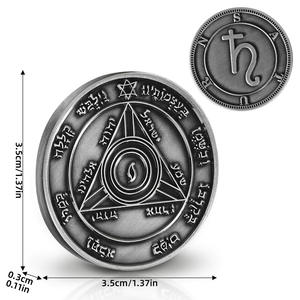 Rey Salomón Premium aleación <span class=keywords><strong>de</strong></span> bronce esmalte duro Ritual talismán Júpiter amuleto moneda símbolos sagrados protección riqueza meditación - Product Image 6