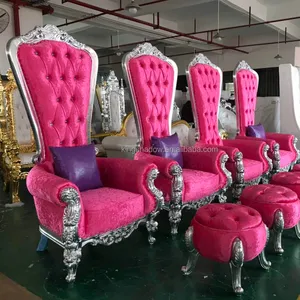Горячая Распродажа, Королевский стул для педикюра и спа, розовый стул для салона с табуретом для салонной мебели