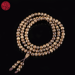 Malaysian Dark Tone Agarwood Mala 108 Beads 6mm Near Sinking Wood with Natural Resin Depth Quality Oud Jewelry - Product Image 1