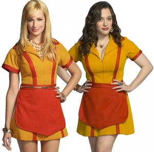 Uniformi <span class=keywords><strong>da</strong></span> <span class=keywords><strong>Lavoro</strong></span> per Cameriere di Hotel e Ristoranti, <span class=keywords><strong>Abiti</strong></span> Corti Personalizzati in Rosso e Giallo - Product Image 3