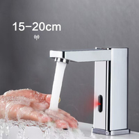 Robinet de lavabo moderne à capteur sans contact en alliage de zinc, monotrou, eau froide, pour projet de salle de bain