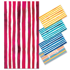 Bán buôn tùy chỉnh thêm lớn nhanh chóng khô in sọc sợi nhỏ da lộn bãi biển Khăn - Product Image 2