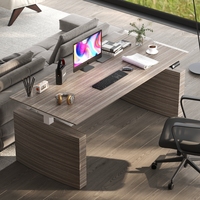 Bureau debout électrique à hauteur réglable motorisé, table de travail et de jeu en bois extensible