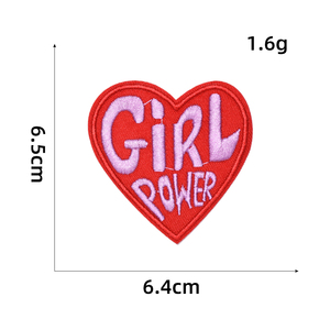 Vendita calda termo adesivo ferro-su supporto ragazza <span class=keywords><strong>Power</strong></span> Cartoon lettera ricamata toppe - Product Image 5
