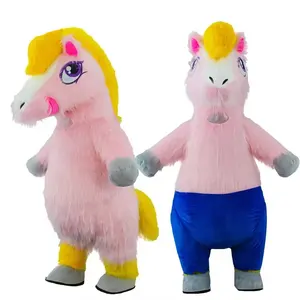 Traje inflable de unicornio, Cosplay de animales divertidos, vestido elegante para entretenimiento, trajes de carnaval, disfraces de unicornio, mascota