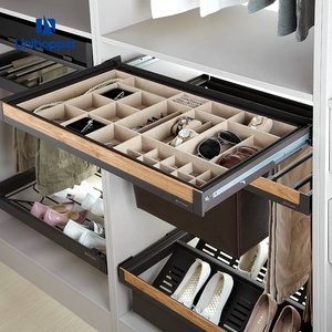 Unihopper High Quality Luxury Pull Out Wardrobe Accessory Closet Organizer Jewelry Drawer Box With Soft Closing Slides