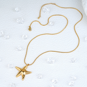 Collar con Colgante de Estrella Chapado en Oro TAYOINFASO, Cadena de Serpiente de Aleación, Joyería Unisex para Uso Diario - Product Image 3