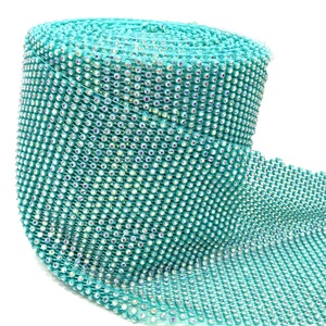 S265 bleu couleur <span class=keywords><strong>diamant</strong></span> cristal maille tissu coupe Stretch élastique strass filet maille pour vêtement et chaussures accessoires - Product Image 2