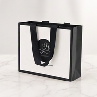 Sac cadeau personnalisé, élégant, avec impression de logo, en papier, avec poignées en ruban