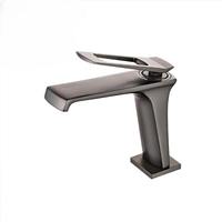 Robinet de lavabo contemporain noir mat chromé à levier unique, supporte le logo personnalisé